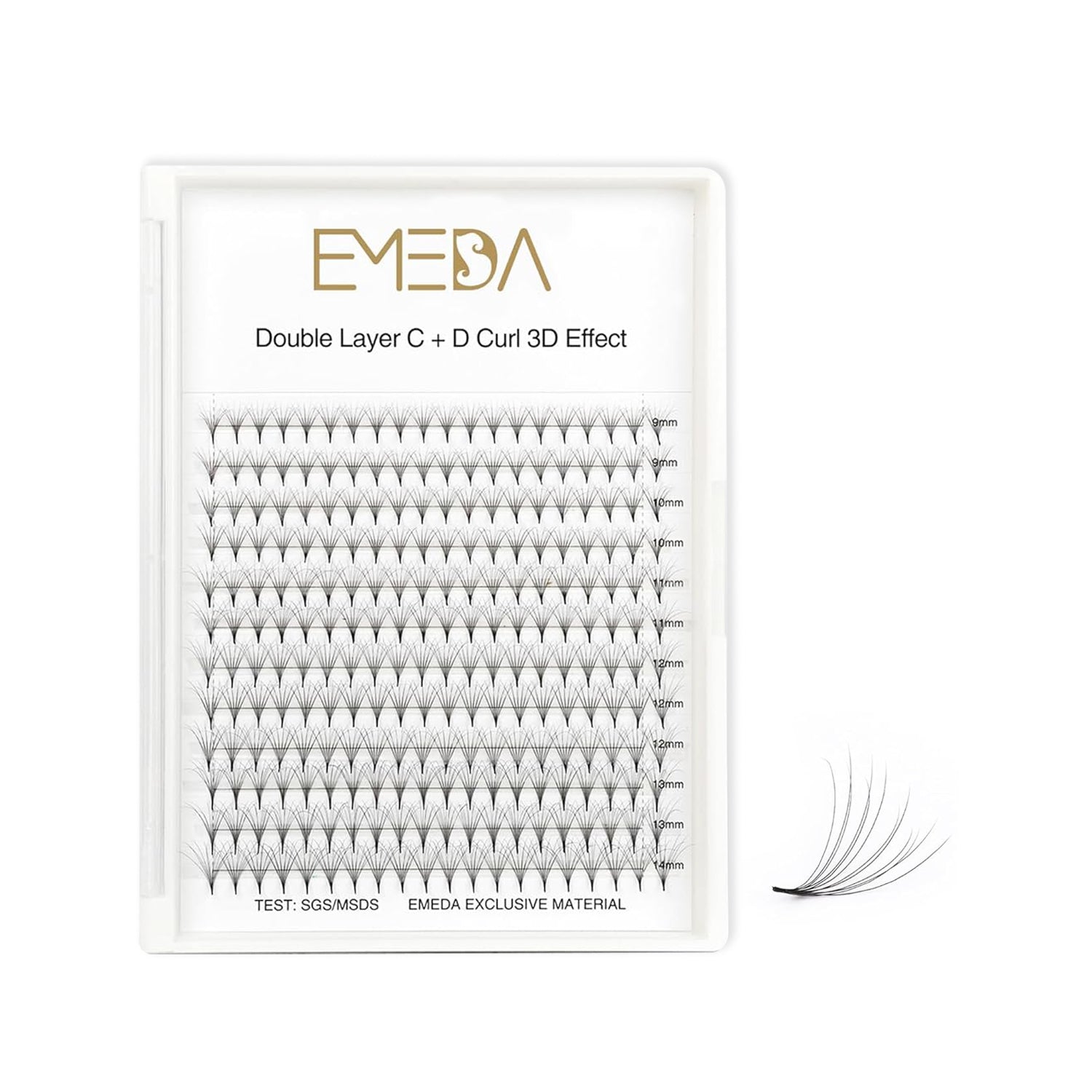 0.05 mm| C+D Curl | 9-14 MM | 3D Double Layer Premade Fans