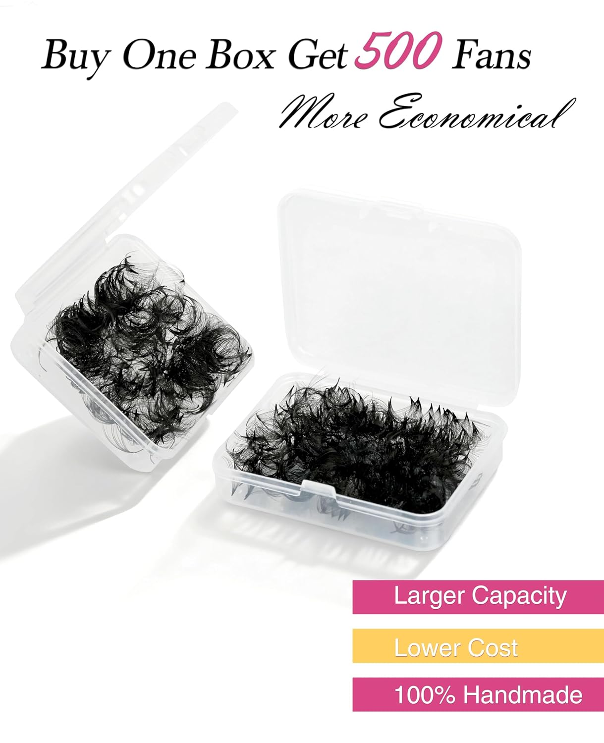 10 Premade Loose Fans | 0.07 MM| 12MM | 500 PCS