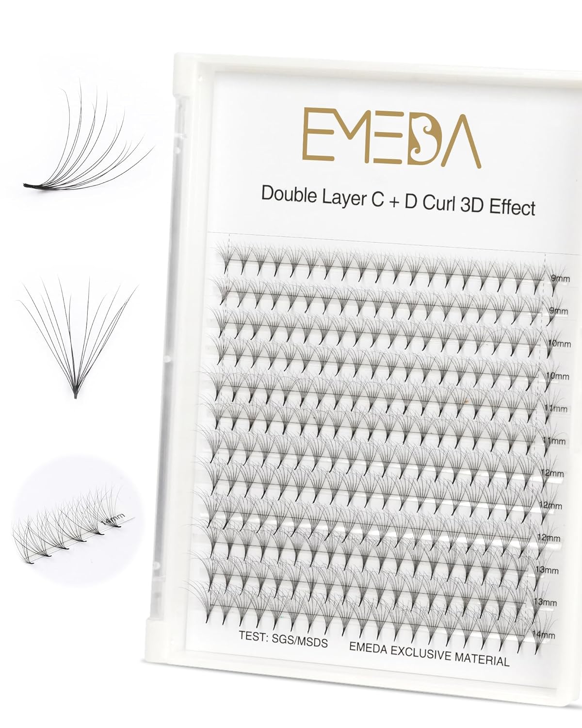 0.05 mm| C+D Curl | 9-14 MM | 3D Double Layer Premade Fans