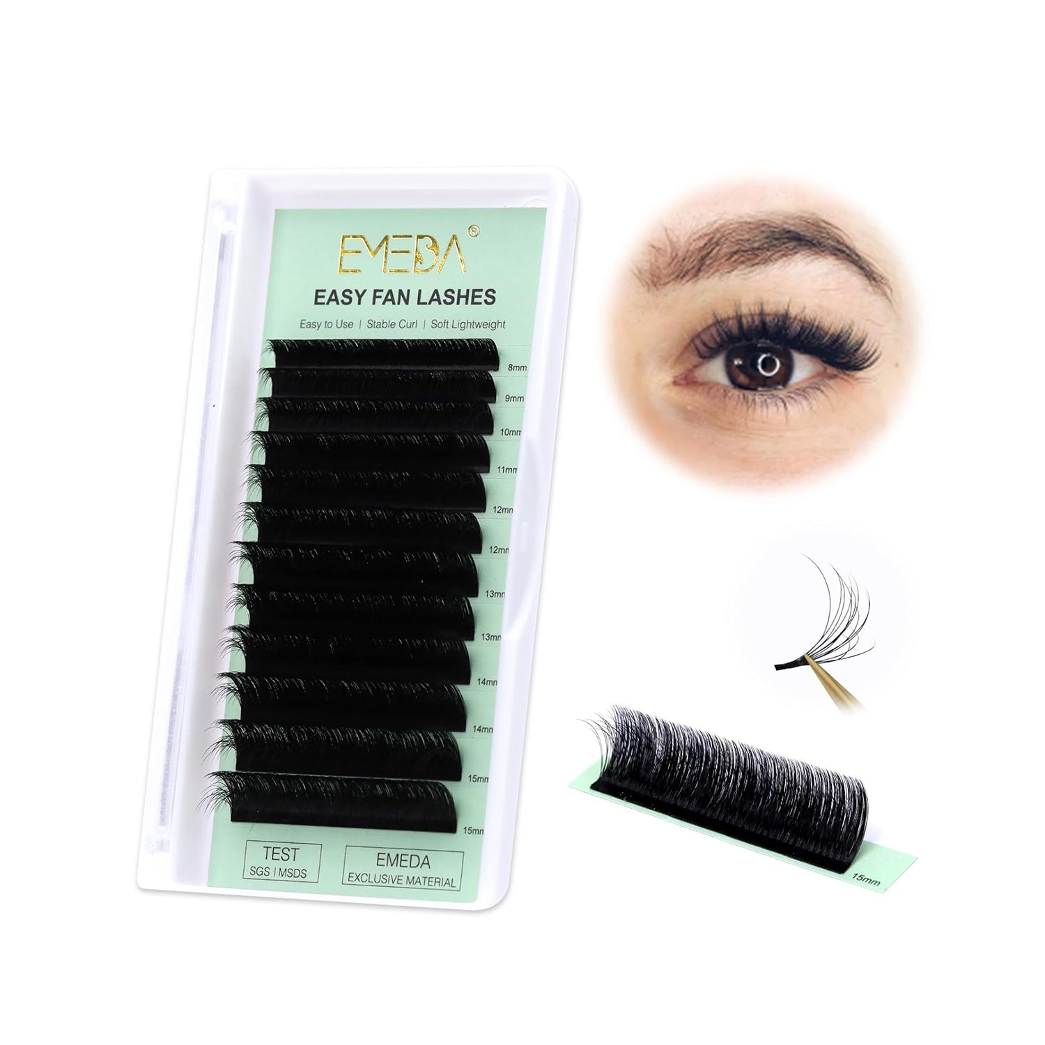 0.05 MM 3D Effect Easy Fan Lash Extensions/12 Rows