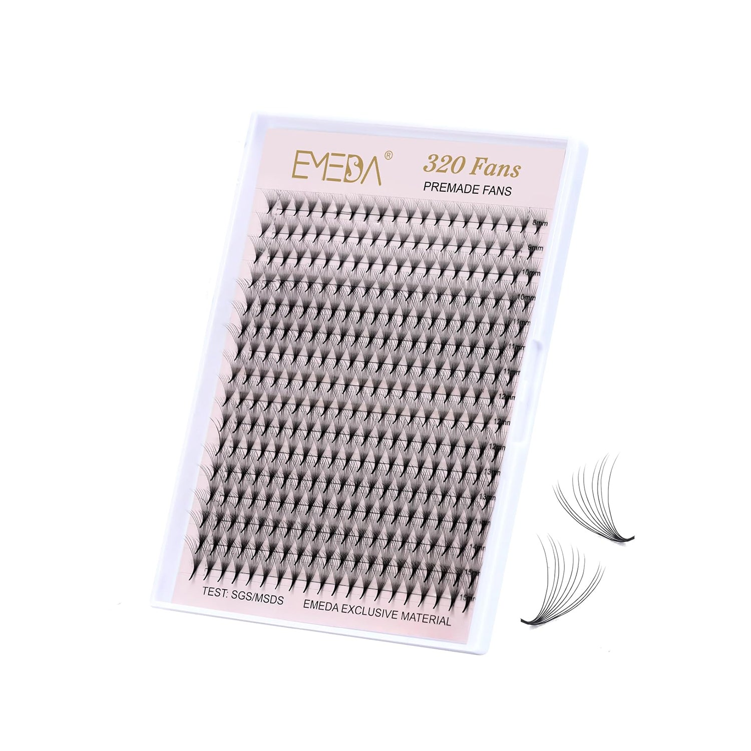 10D Pointy Premade Fans |0.07 MM | 8-15 MM | 320 PCS