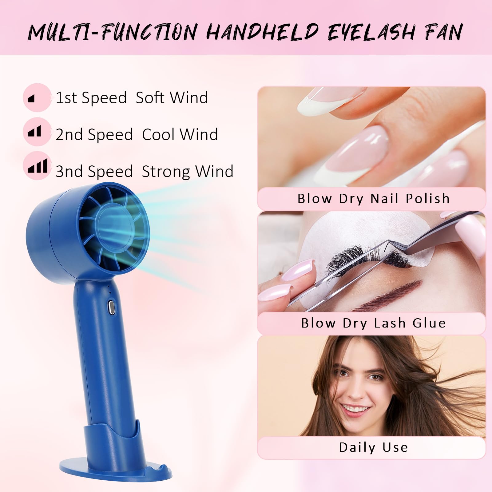 60ML Lash Shampoo Kit | Blue Mini Lash Fan