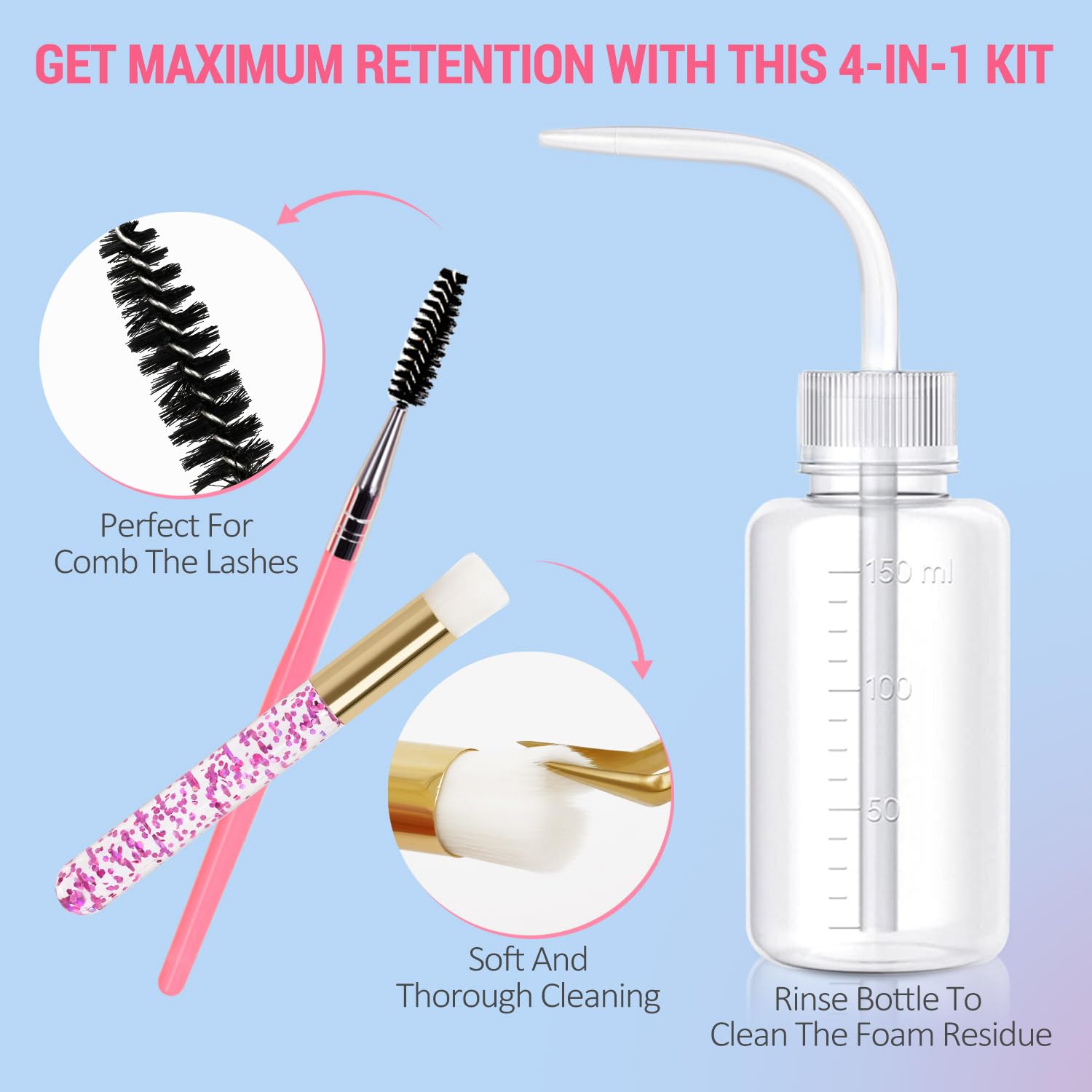 100ML Gentle Lash Shampoo Kit | Peach