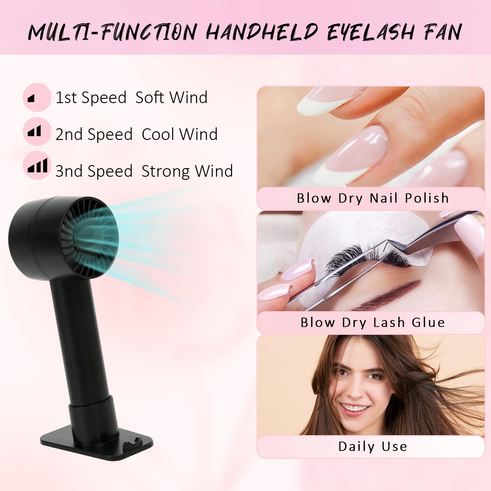 60ML Lash Shampoo Kit | Black Mini Lash Fan