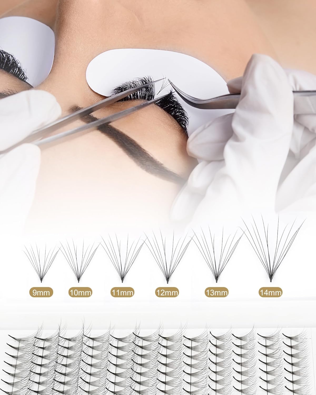 0.05 mm| C+D Curl | 9-14 MM | 3D Double Layer Premade Fans