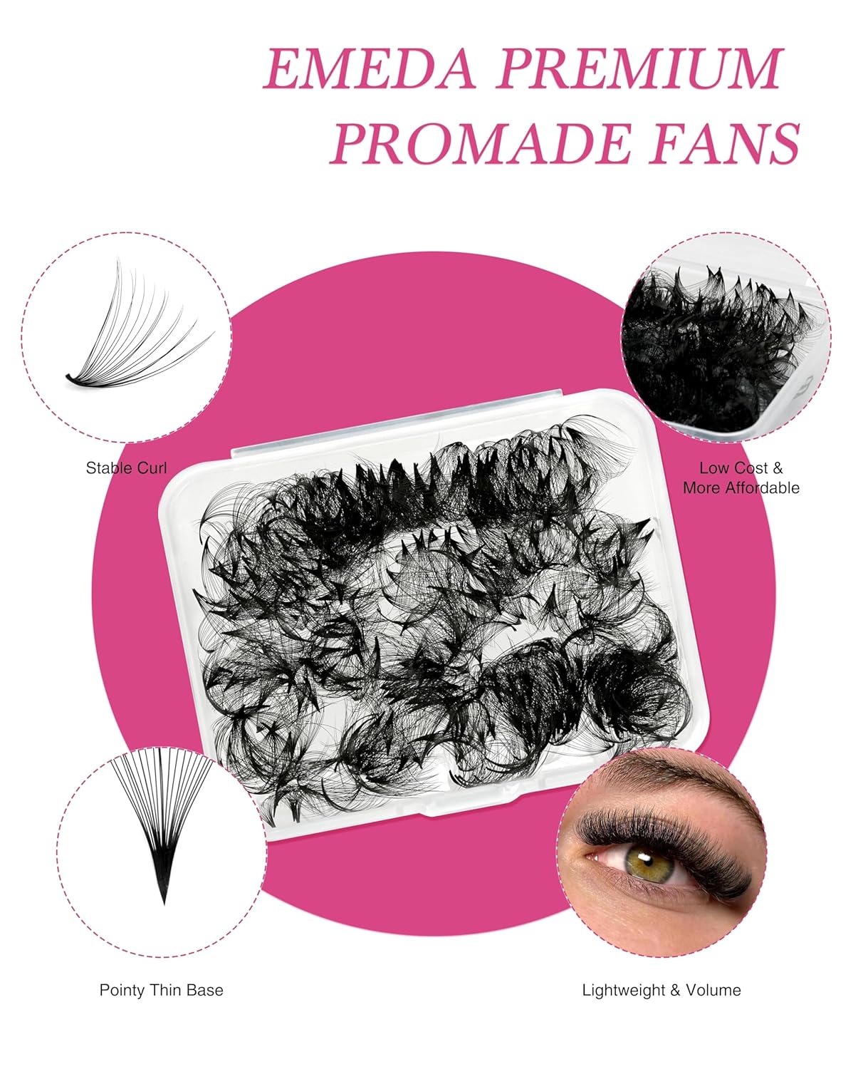 10 Premade Loose Fans | 0.07 MM| 12MM | 500 PCS