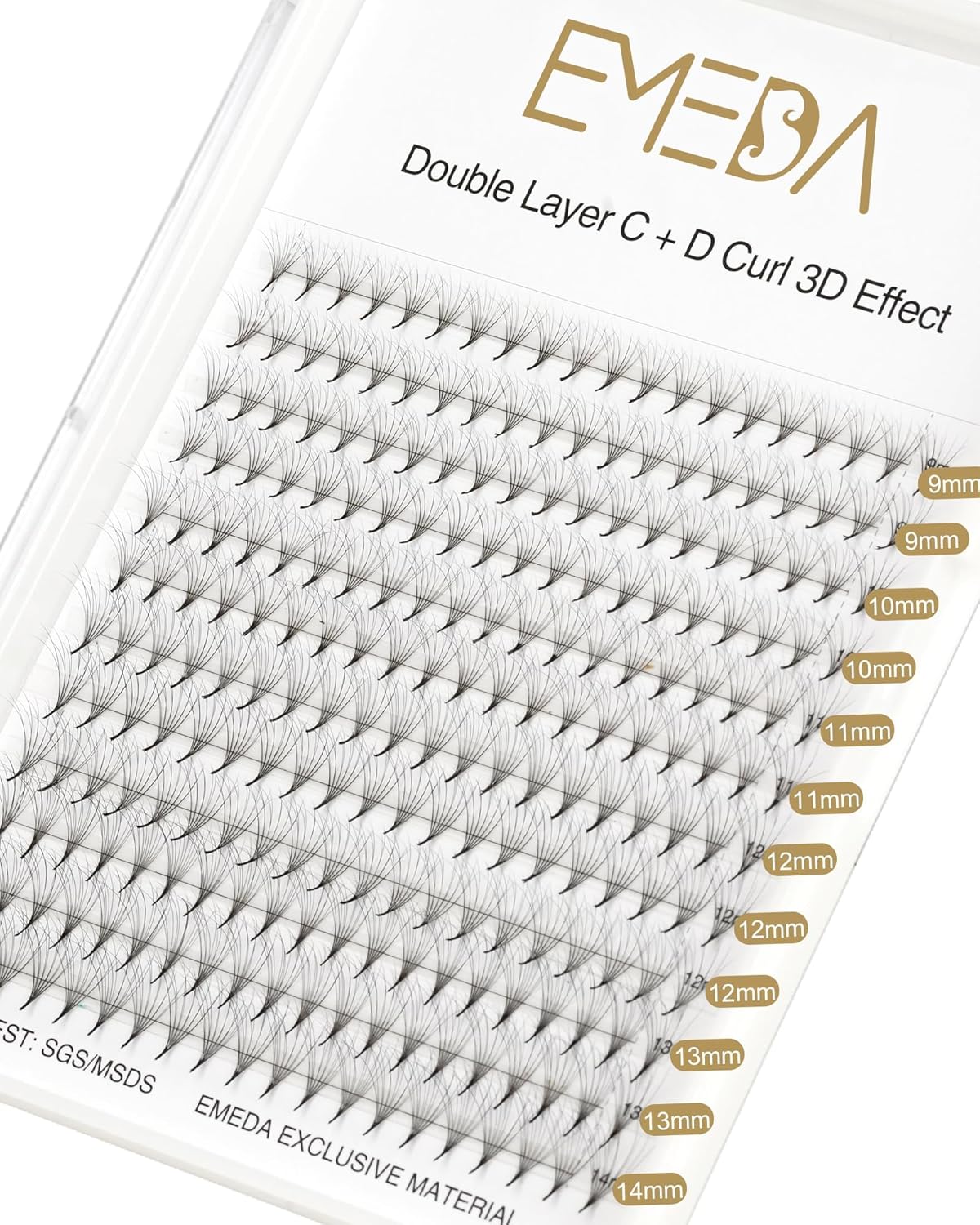 0.05 mm| C+D Curl | 9-14 MM | 3D Double Layer Premade Fans