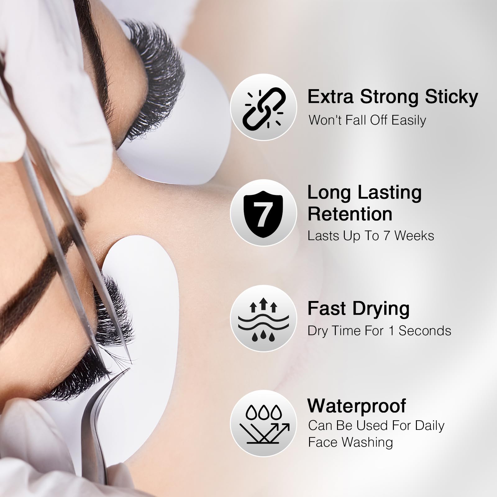 5ML Sensitive Eyelash Extension Glue | 1S Fast-drying | Black