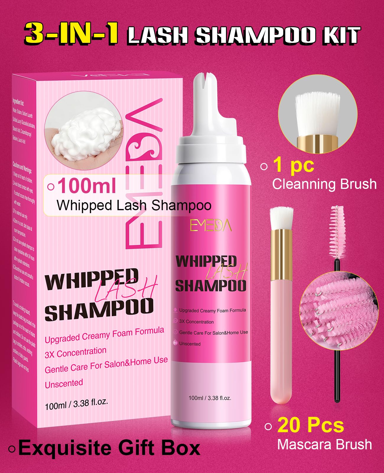 100ML Whipped Lash Shampoo Kit